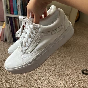 White Old Skool Platform Vans